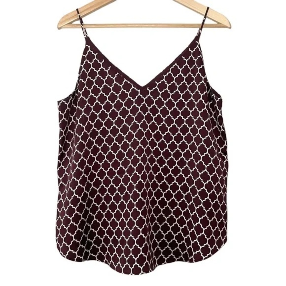 Express Burgundy Geometric Camisole